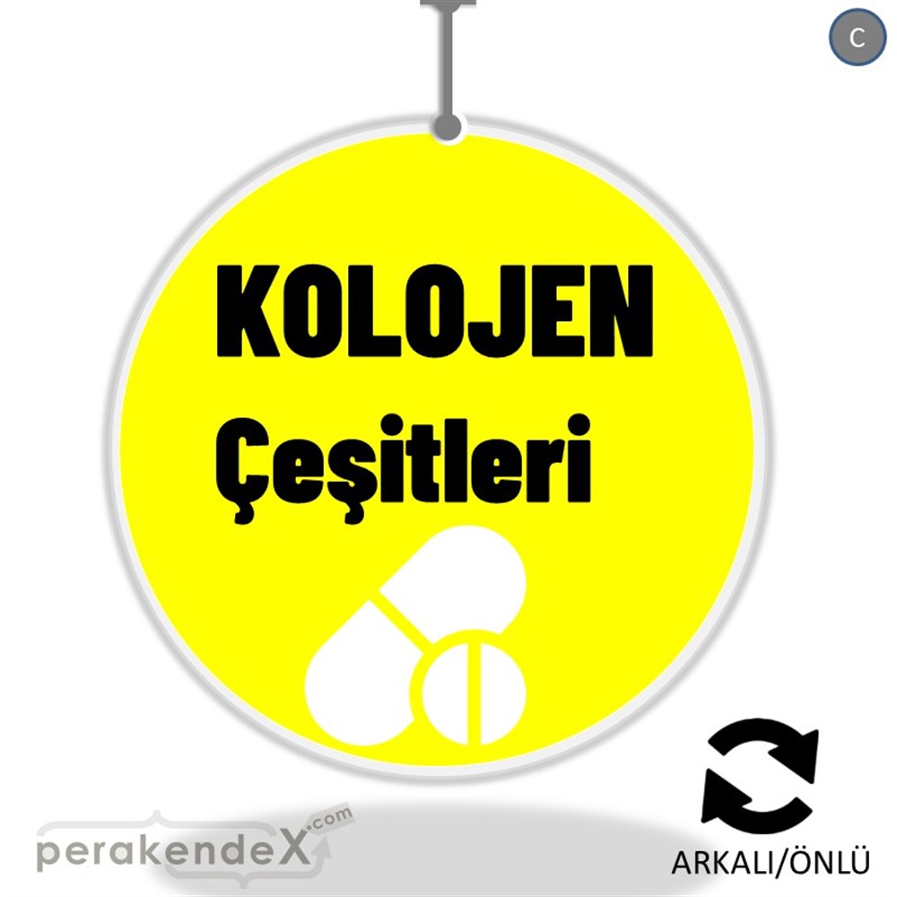 Kolojen Çeşitleri Yazısı DÖNKART -oval,çift yön baskıdön-kart