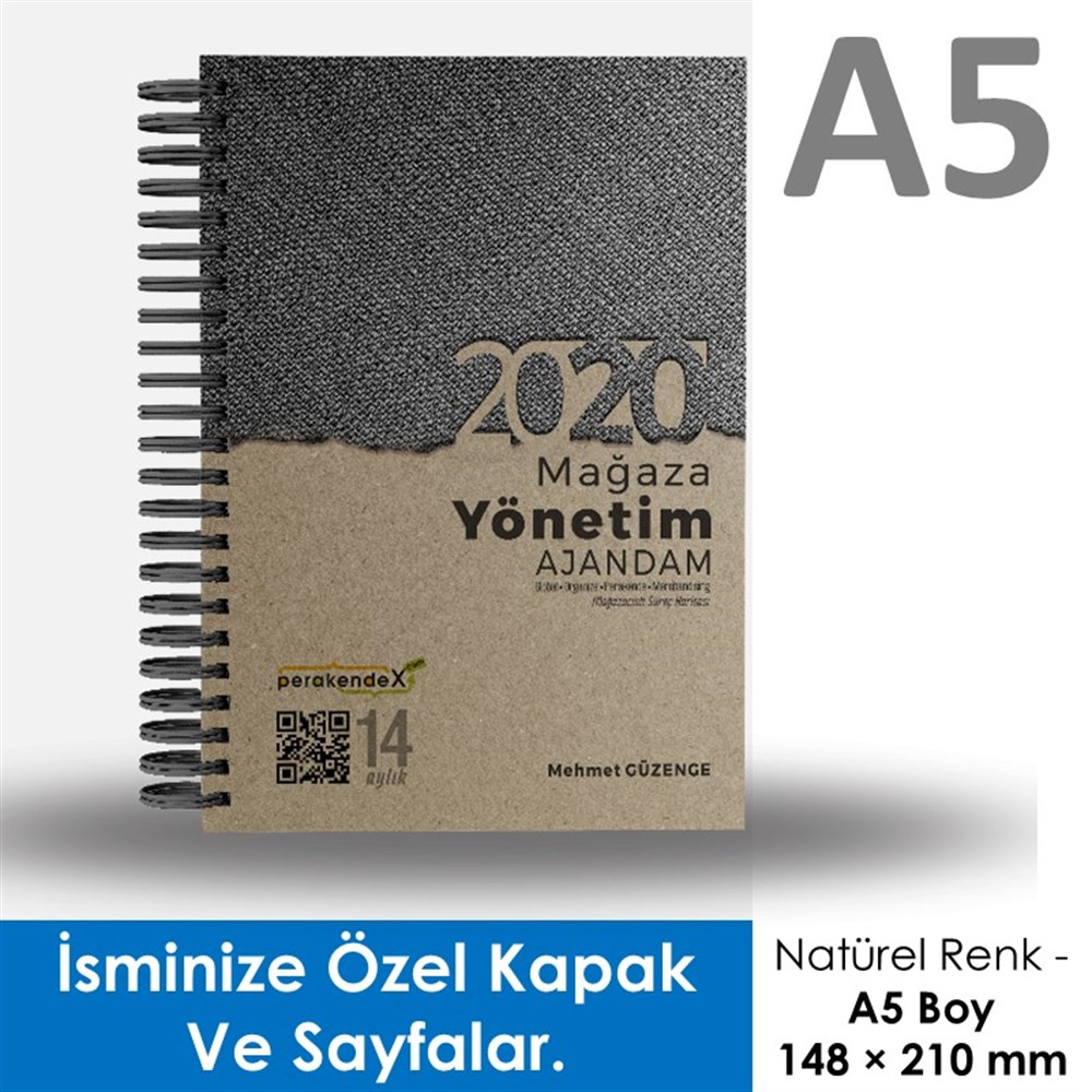 MAĞAZA YÖNETİM AJANDASI 2020 --Natürel Renk - küçük Boymağaza yönetim ajandası