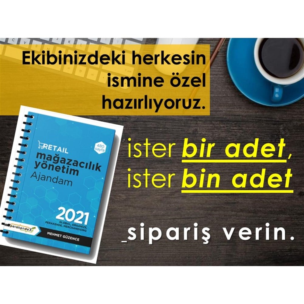 MAĞAZA YÖNETİM AJANDASI 2021 --Mavi Renk - Standart Boy - 12 AYLIKmağaza yönetim ajandası