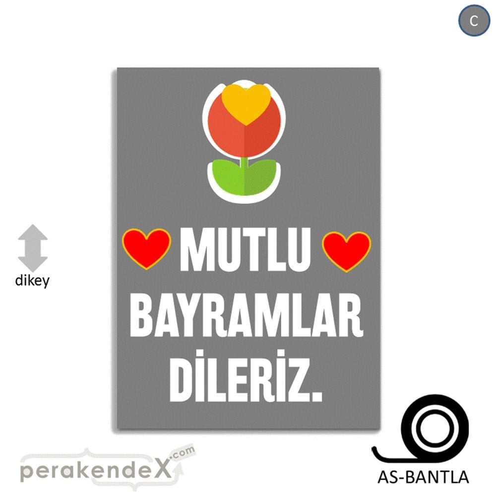 Mutlu Bayramlar Dileriz KAĞIT POSTER,  AFİŞ -dikdörtgen,tek yön baskı