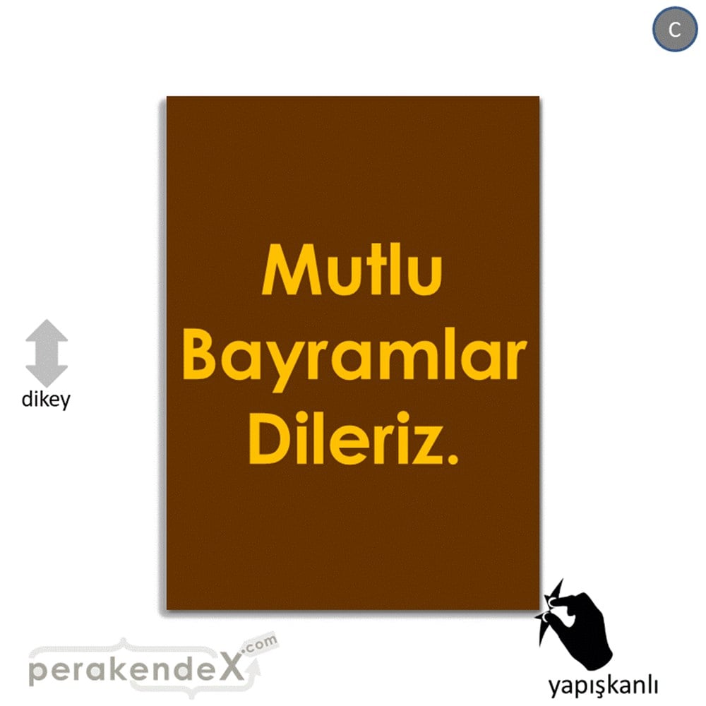 mutlu bayramlar dileriz VİTRİN - CAM FOLYO,  VİNİL -dikdörtgen,tek yön baskı