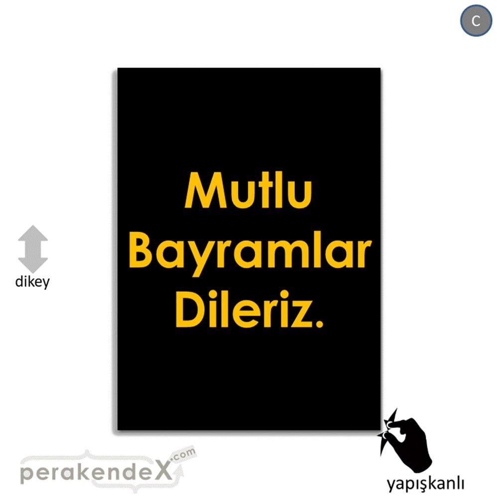 mutlu bayramlar dileriz VİTRİN - CAM FOLYO,  VİNİL -dikdörtgen,tek yön baskı