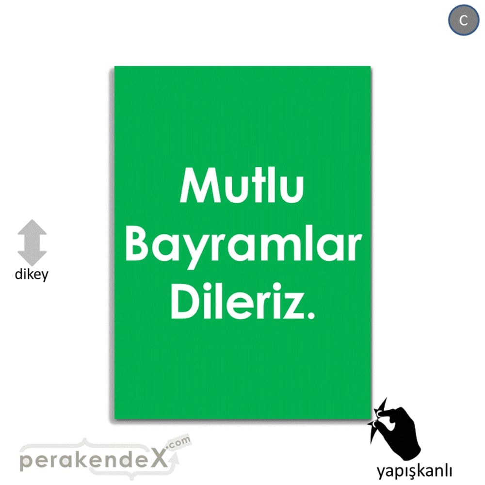 mutlu bayramlar dileriz VİTRİN - CAM FOLYO,  VİNİL -dikdörtgen,tek yön baskı