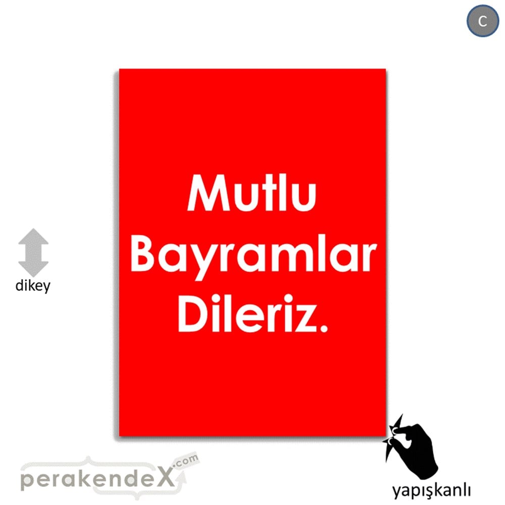 mutlu bayramlar dileriz VİTRİN - CAM FOLYO,  VİNİL -dikdörtgen,tek yön baskı