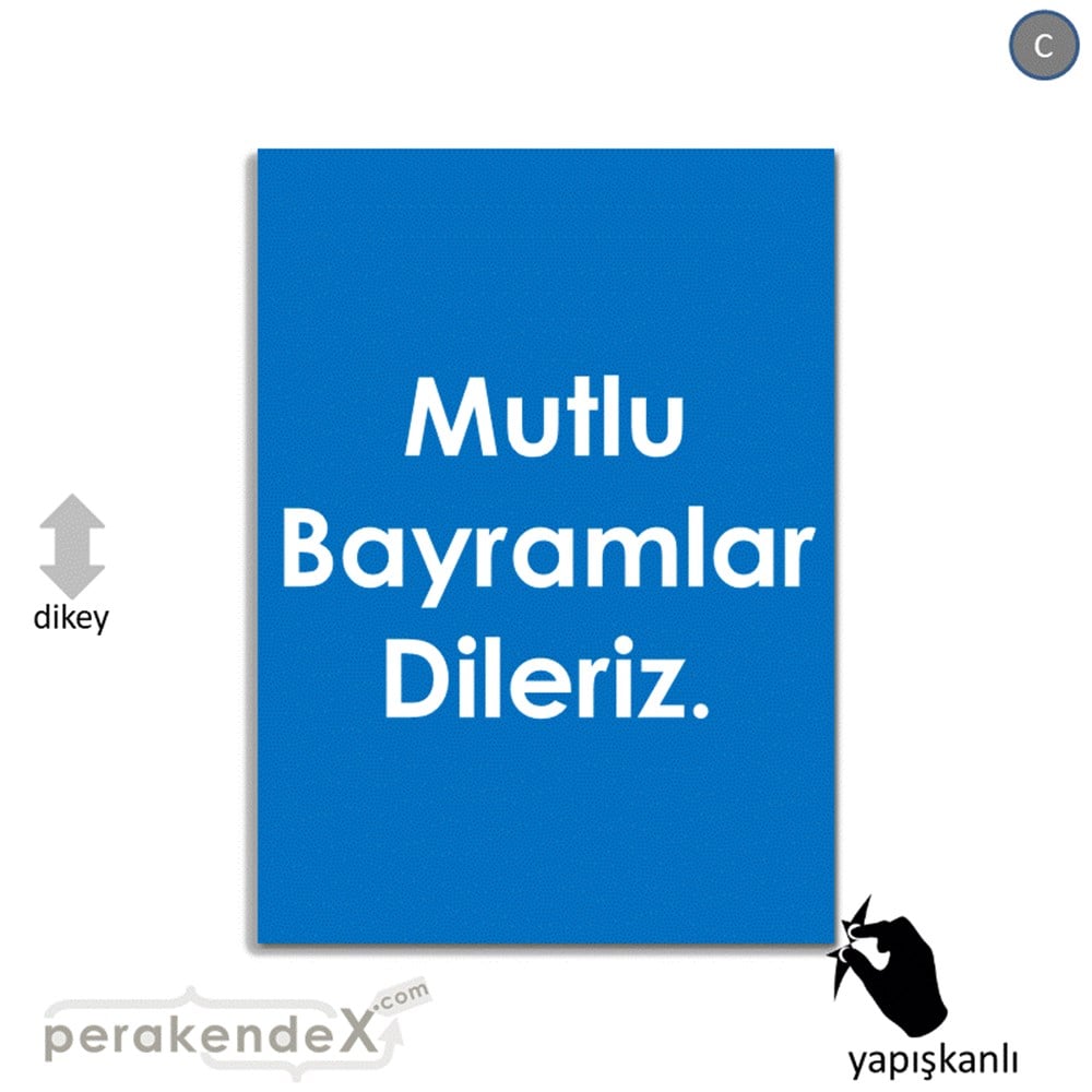 mutlu bayramlar dileriz VİTRİN - CAM FOLYO,  VİNİL -dikdörtgen,tek yön baskı