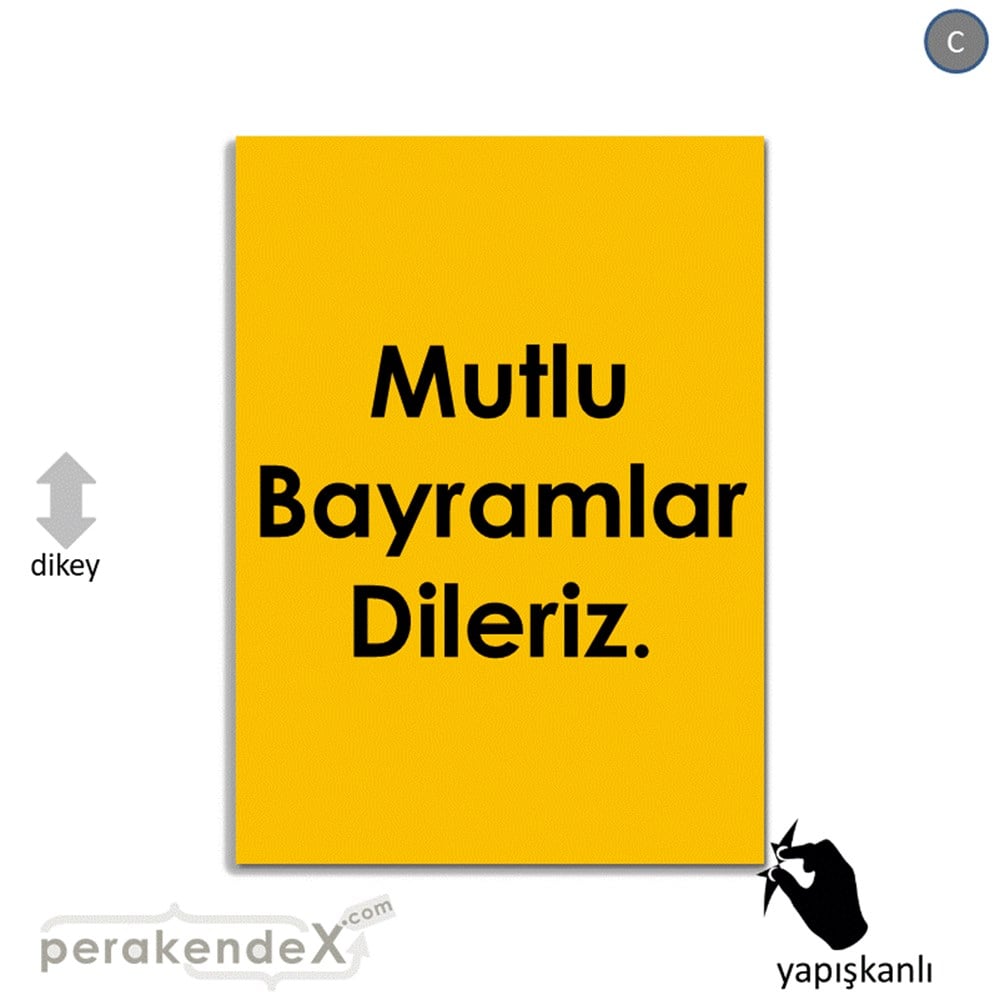 mutlu bayramlar dileriz VİTRİN - CAM FOLYO,  VİNİL -dikdörtgen,tek yön baskı