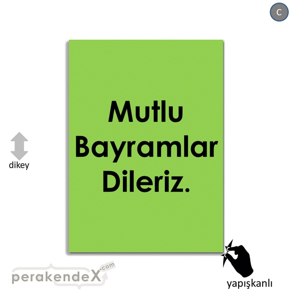 mutlu bayramlar dileriz VİTRİN - CAM FOLYO,  VİNİL -dikdörtgen,tek yön baskı