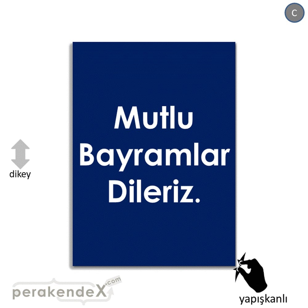 mutlu bayramlar dileriz VİTRİN - CAM FOLYO,  VİNİL -dikdörtgen,tek yön baskı