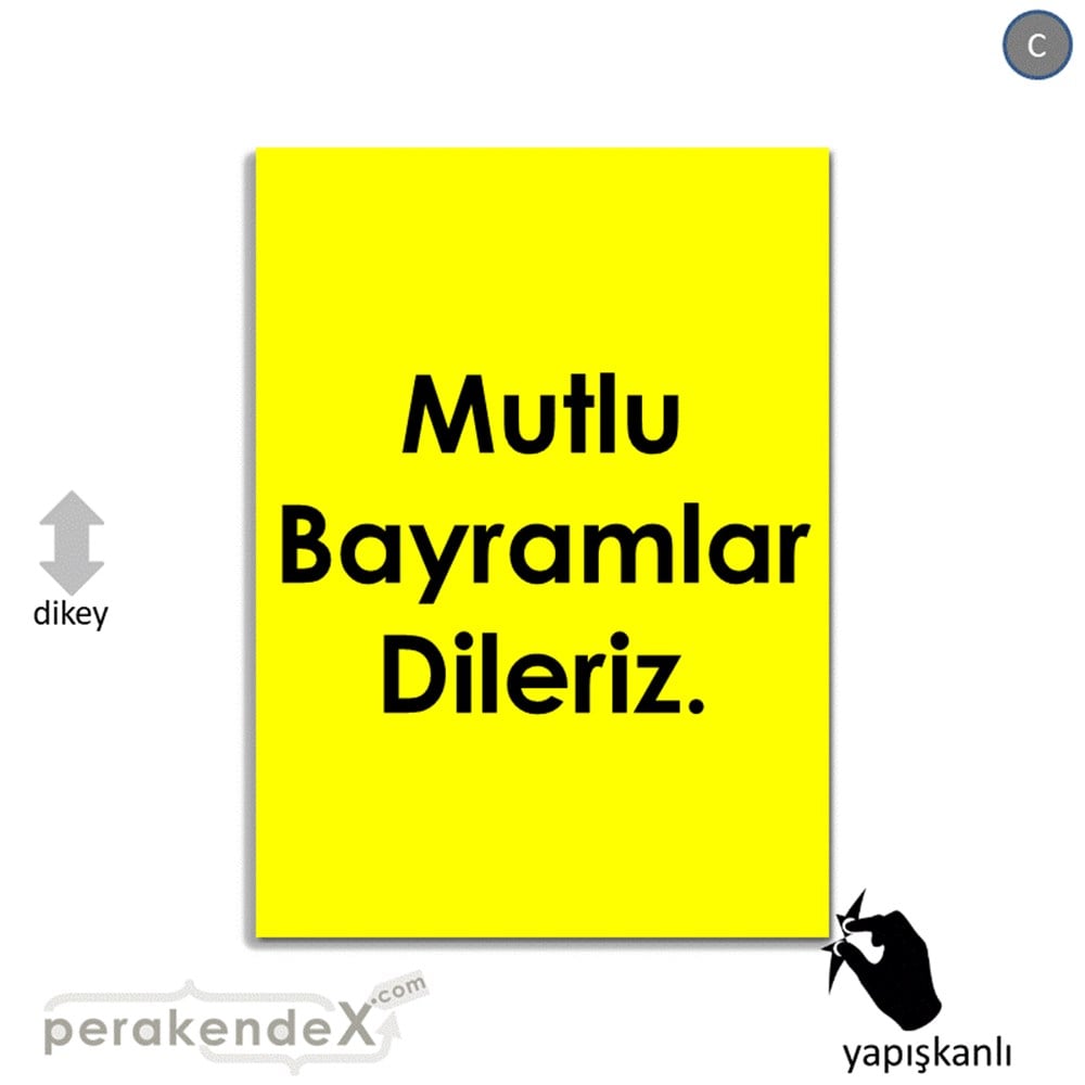 mutlu bayramlar dileriz VİTRİN - CAM FOLYO,  VİNİL -dikdörtgen,tek yön baskı