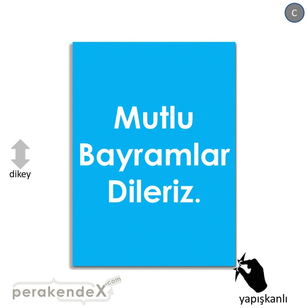 mutlu bayramlar dileriz VİTRİN - CAM FOLYO,  VİNİL -dikdörtgen,tek yön baskı