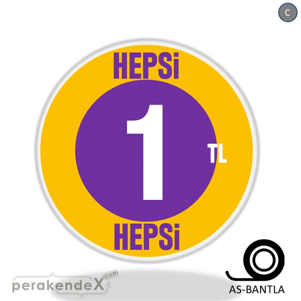 Ne Alırsan Hepsi 1 Tl SERT PLASTİK POSTER,  AFİŞ -oval,tek yön baskı