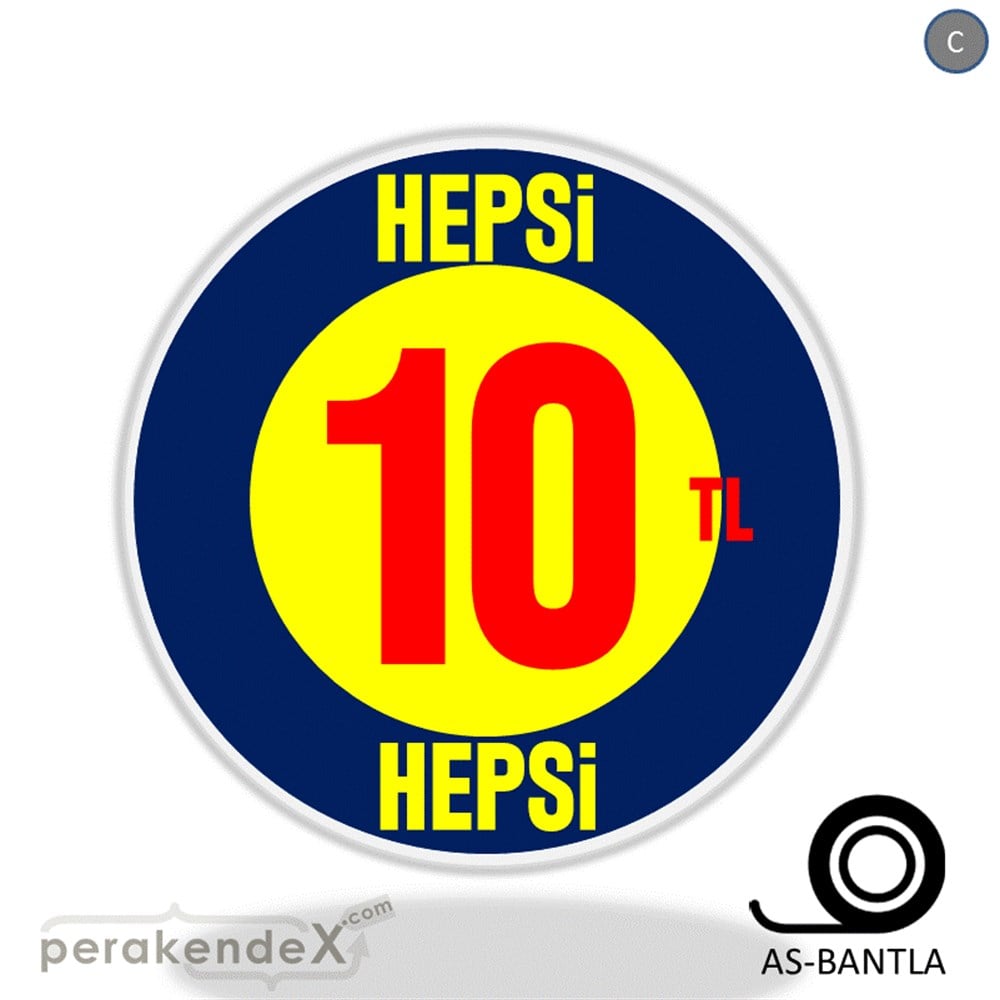 Ne Alırsan Hepsi 10 Tl SERT PLASTİK POSTER,  AFİŞ -oval,tek yön baskı