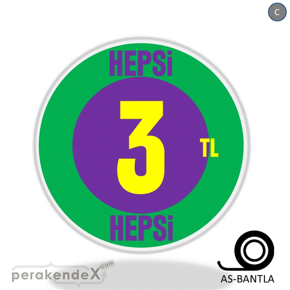 Ne Alırsan Hepsi 3 Tl SERT PLASTİK POSTER,  AFİŞ -oval,tek yön baskı