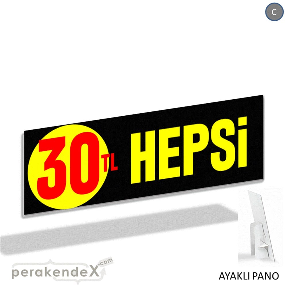 Ne Alırsan Hepsi 30 Tl KARTON AYAKLI POSTER,  PANO (BANNER) -dikdörtgen,tek yön baskı