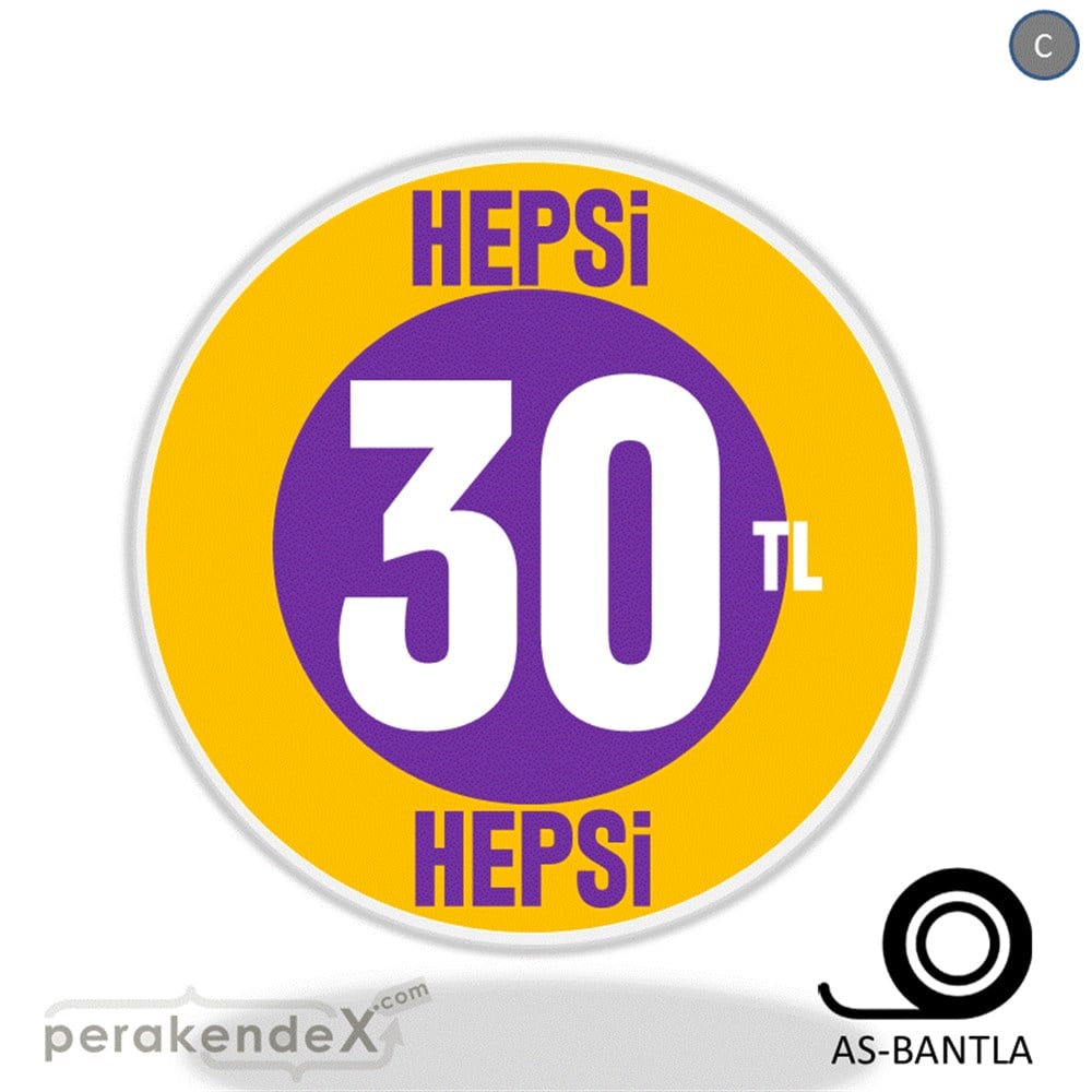Ne Alırsan Hepsi 30 Tl SERT PLASTİK POSTER,  AFİŞ -oval,tek yön baskı