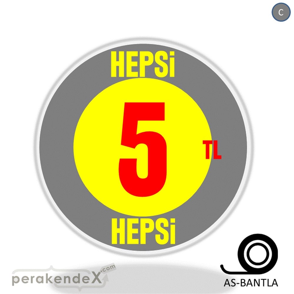 Ne Alırsan Hepsi 5 Tl SERT PLASTİK POSTER,  AFİŞ -oval,tek yön baskı