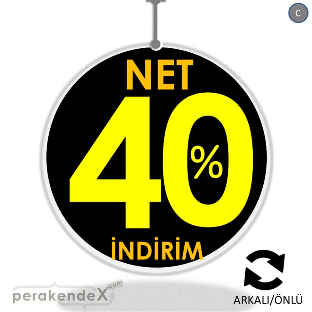 Net İndirim %40 DÖNKART -oval,çift yön baskı
