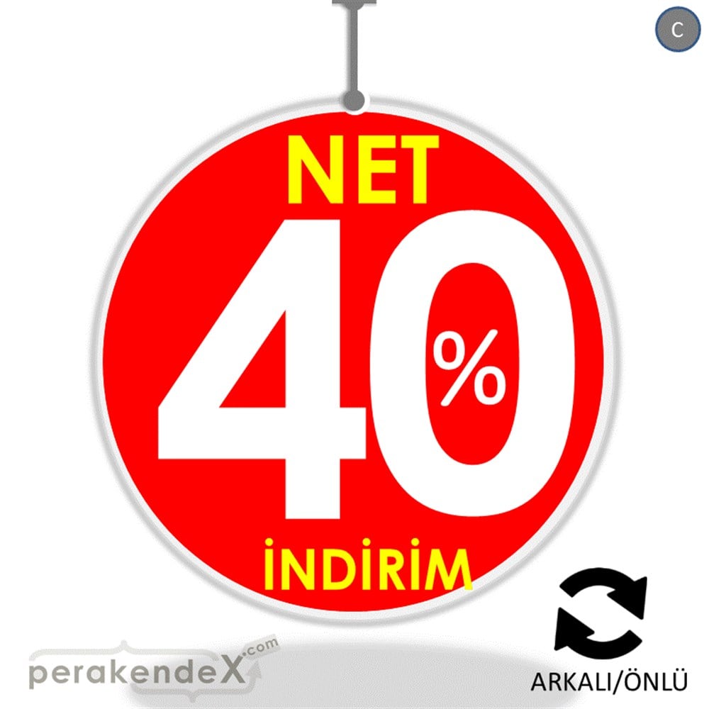Net İndirim %40 DÖNKART -oval,çift yön baskı