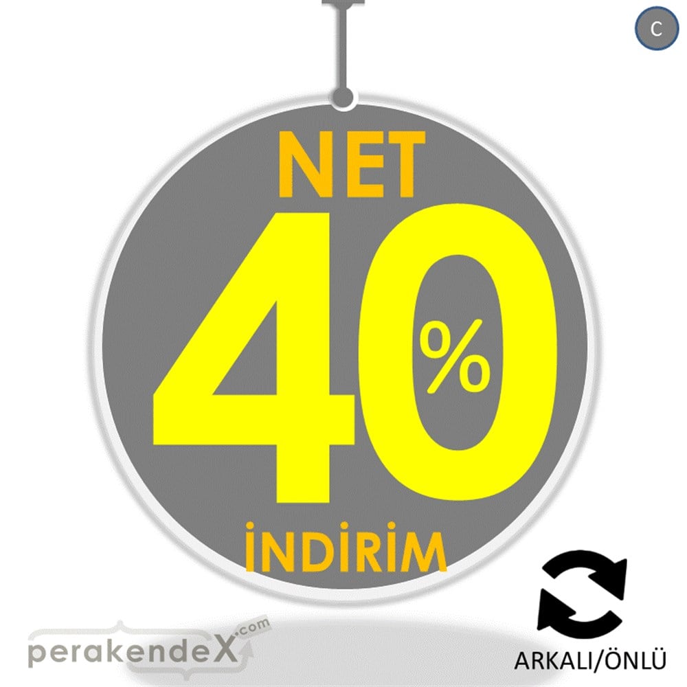 Net İndirim %40 DÖNKART -oval,çift yön baskı