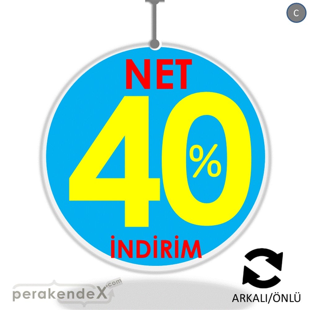 Net İndirim %40 DÖNKART -oval,çift yön baskı