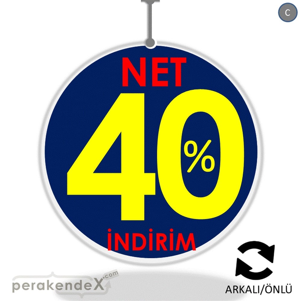 Net İndirim %40 DÖNKART -oval,çift yön baskı