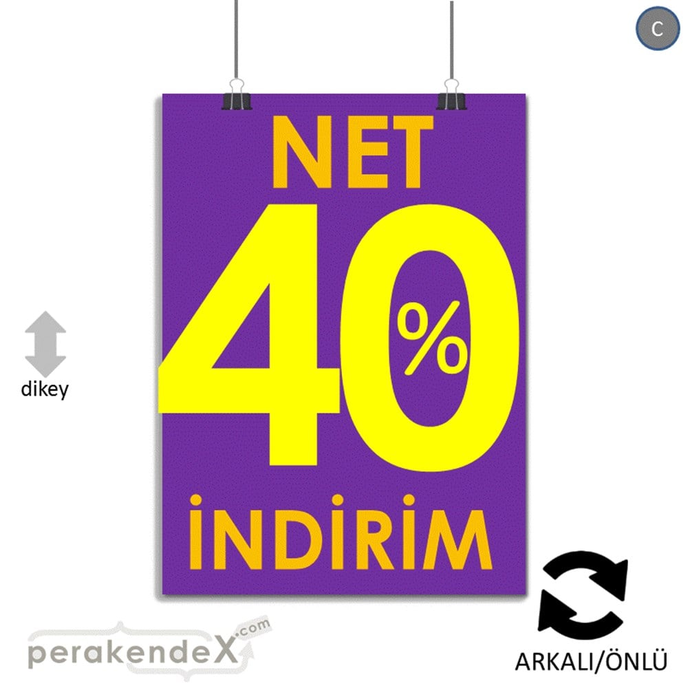 Net İndirim %40 KAĞIT POSTER,  AFİŞ -dikdörtgen,çift yön baskı