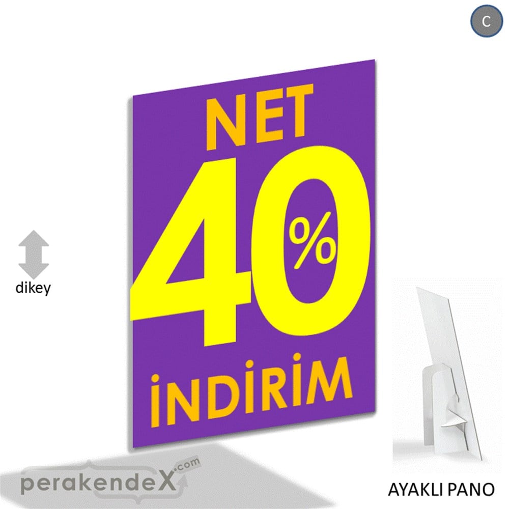 Net İndirim %40 KARTON AYAKLI POSTER,  PANO -dikdörtgen,tek yön baskı