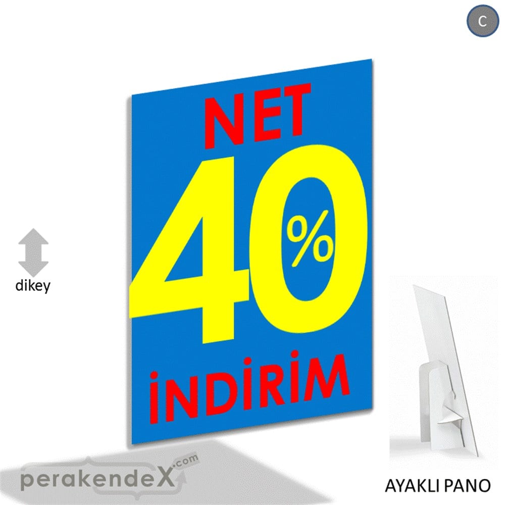 Net İndirim %40 KARTON AYAKLI POSTER,  PANO -dikdörtgen,tek yön baskı