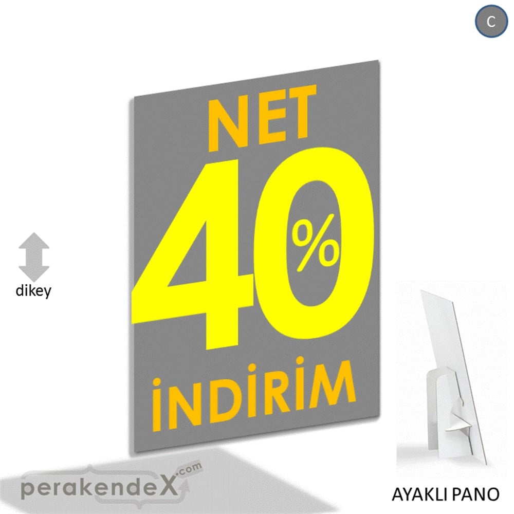 Net İndirim %40 KARTON AYAKLI POSTER,  PANO -dikdörtgen,tek yön baskı