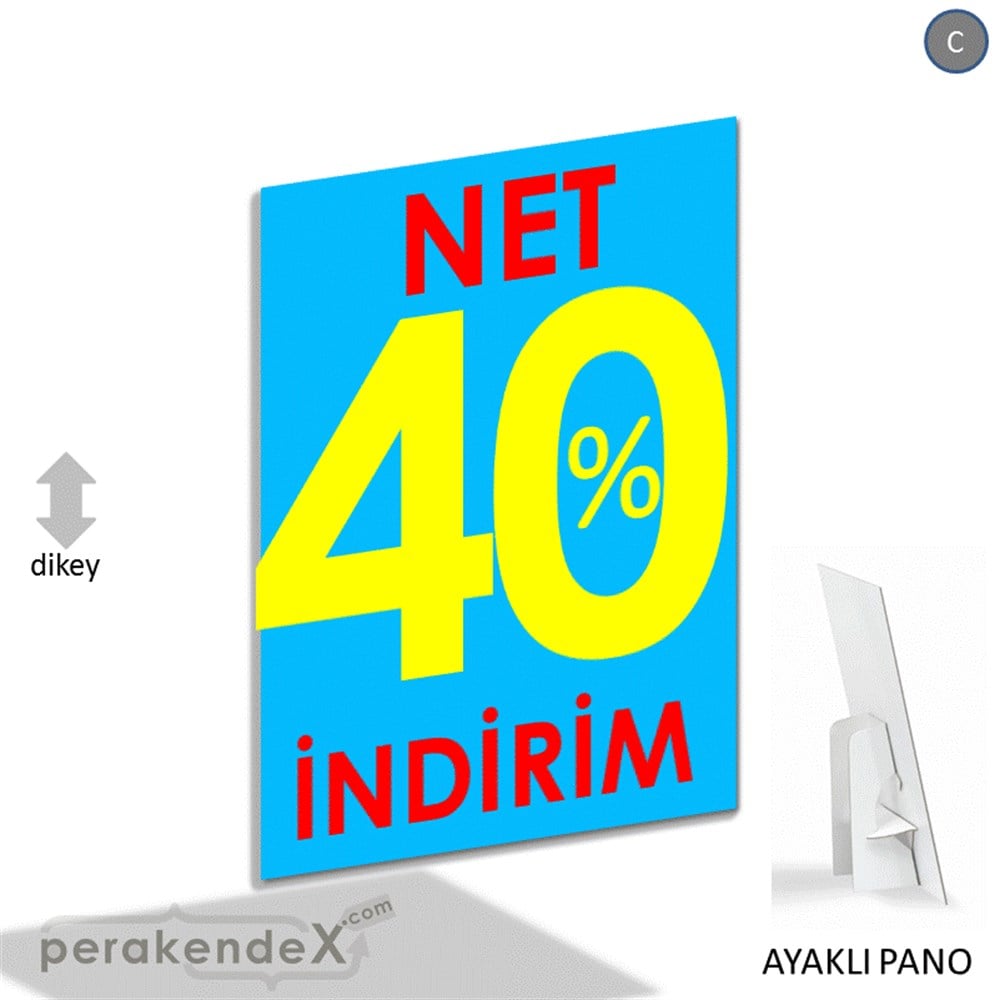 Net İndirim %40 KARTON AYAKLI POSTER,  PANO -dikdörtgen,tek yön baskı