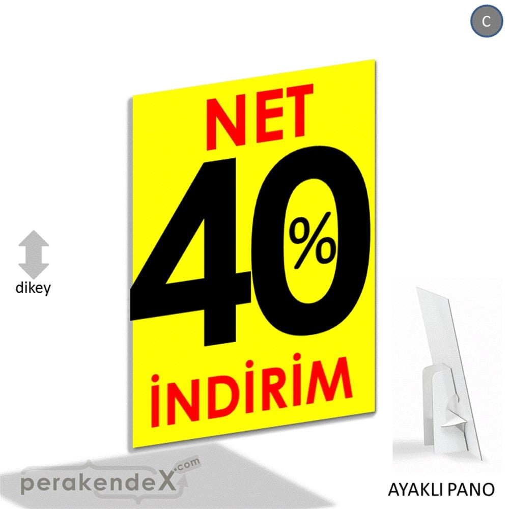Net İndirim %40 KARTON AYAKLI POSTER,  PANO -dikdörtgen,tek yön baskı
