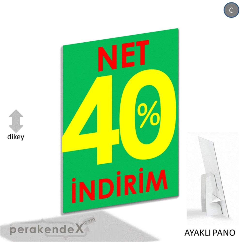 Net İndirim %40 KARTON AYAKLI POSTER,  PANO -dikdörtgen,tek yön baskı