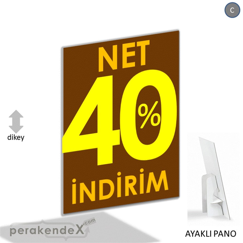 Net İndirim %40 KARTON AYAKLI POSTER,  PANO -dikdörtgen,tek yön baskı