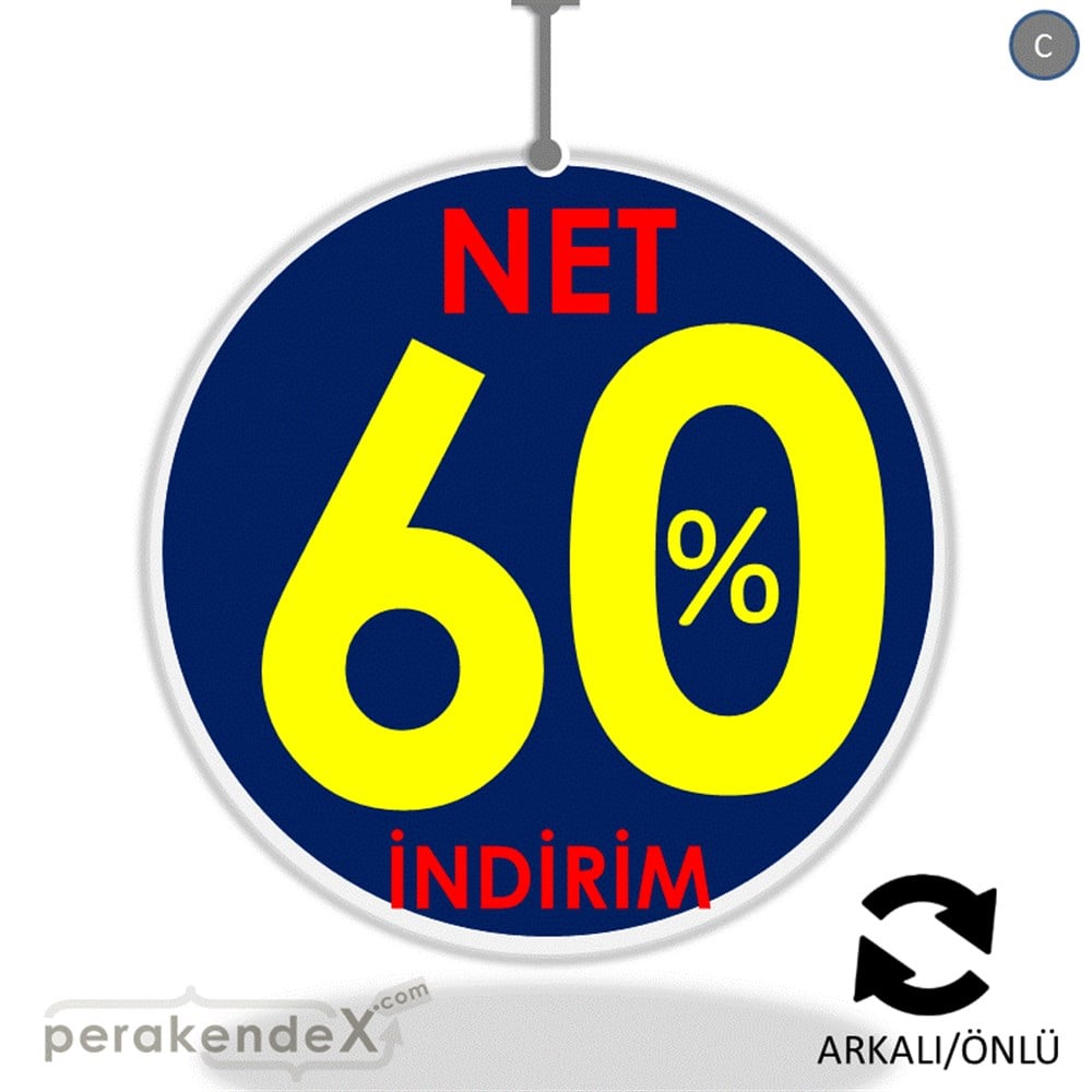 Net İndirim %60 DÖNKART -oval,çift yön baskı