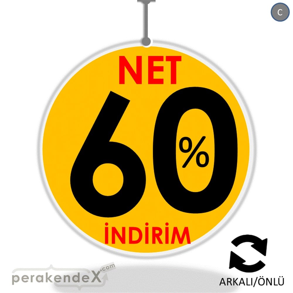 Net İndirim %60 DÖNKART -oval,çift yön baskı