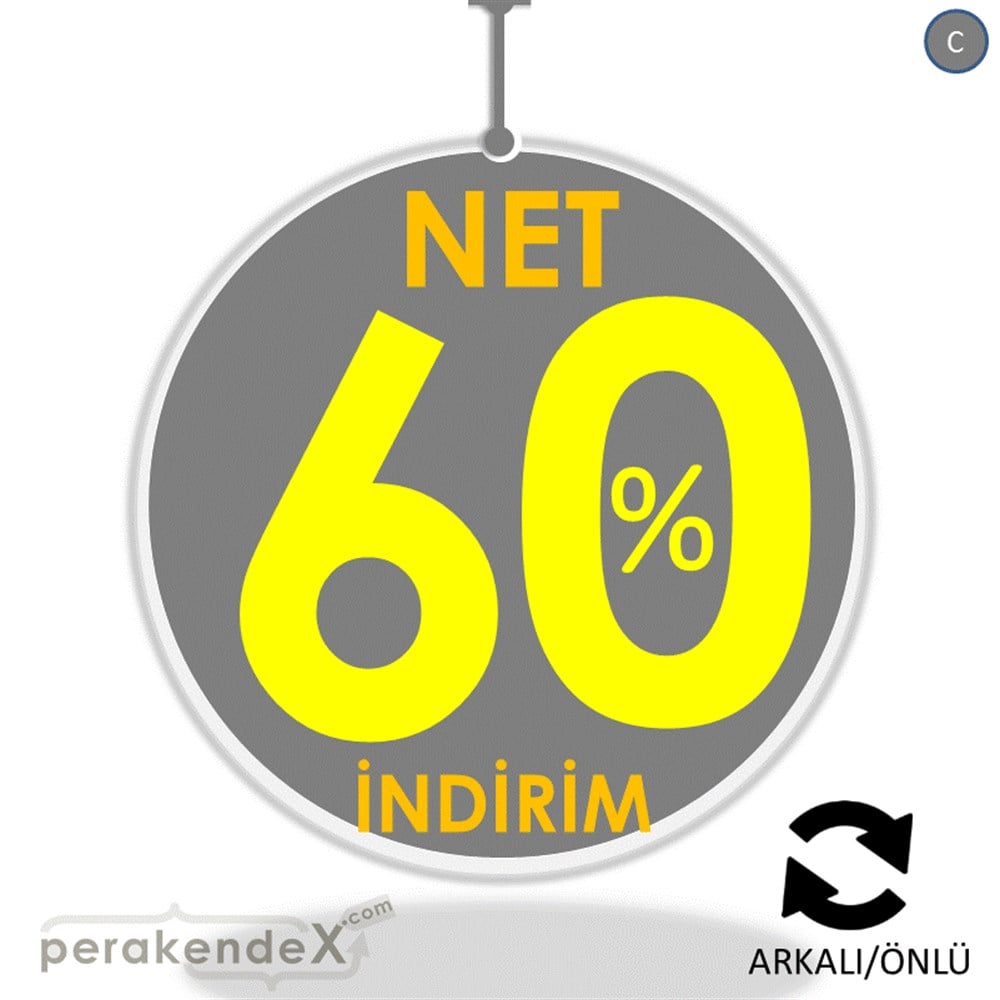 Net İndirim %60 DÖNKART -oval,çift yön baskı
