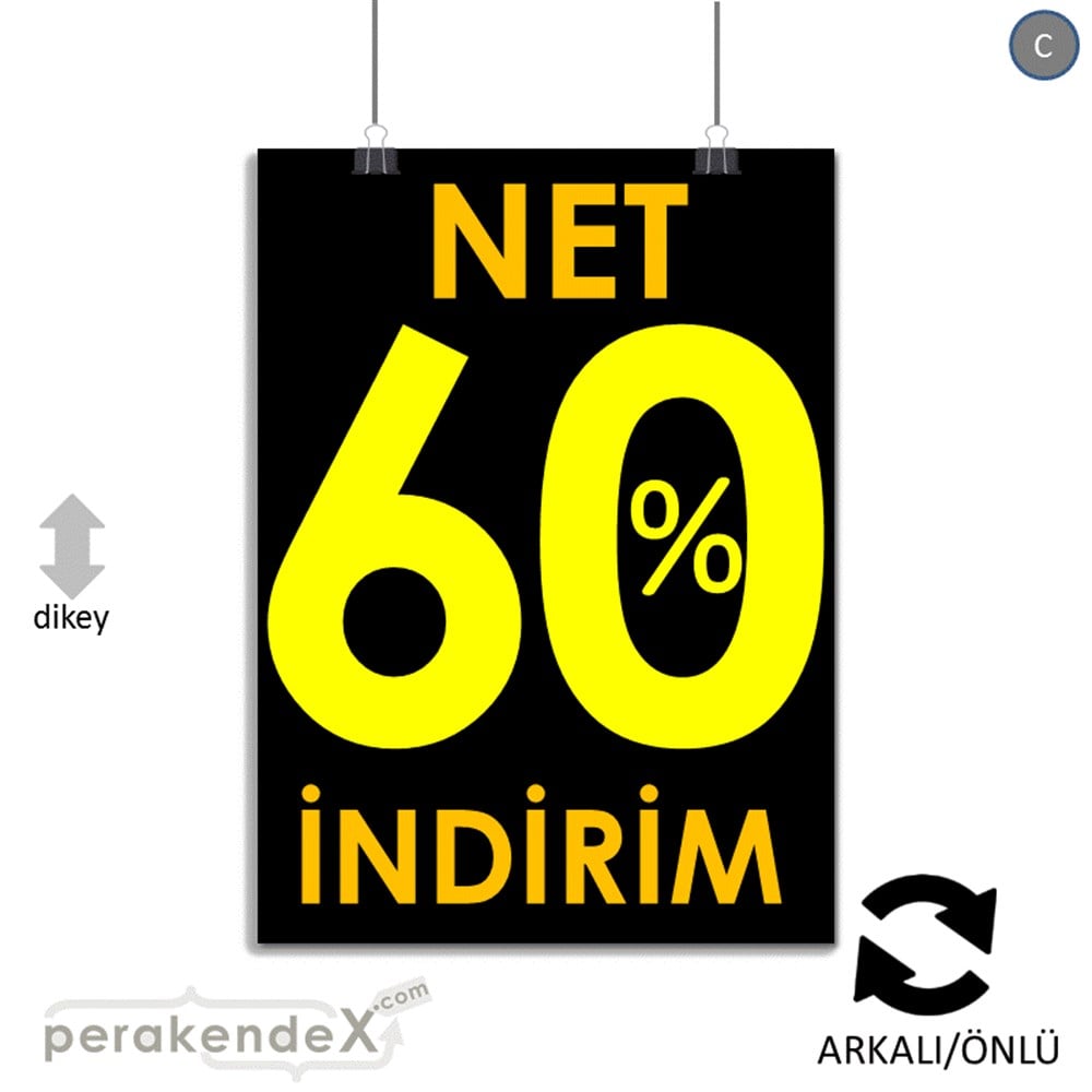 Net İndirim %60 KAĞIT POSTER,  AFİŞ -dikdörtgen,çift yön baskı