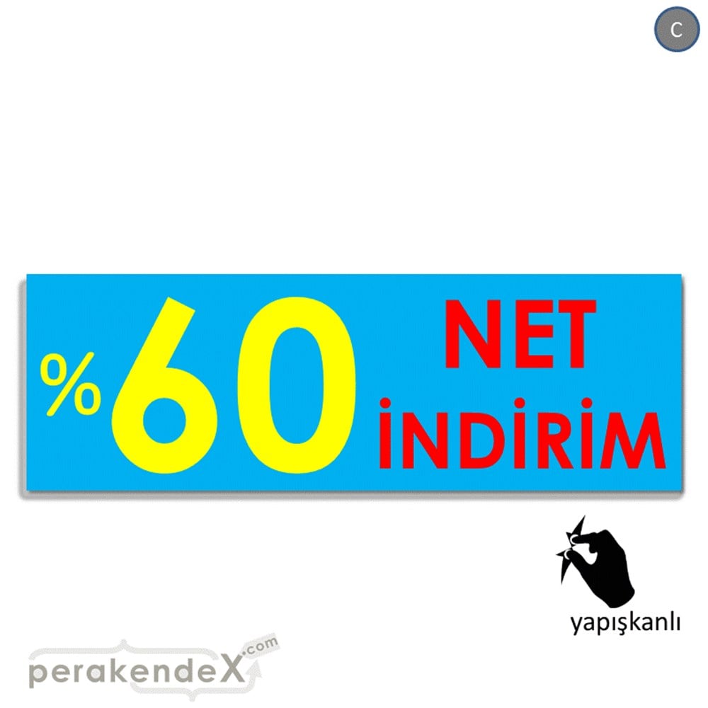 Net İndirim %60 VİTRİN, CAM FOLYO,  VİNİL (BANNER) -dikdörtgen,tek yön baskı