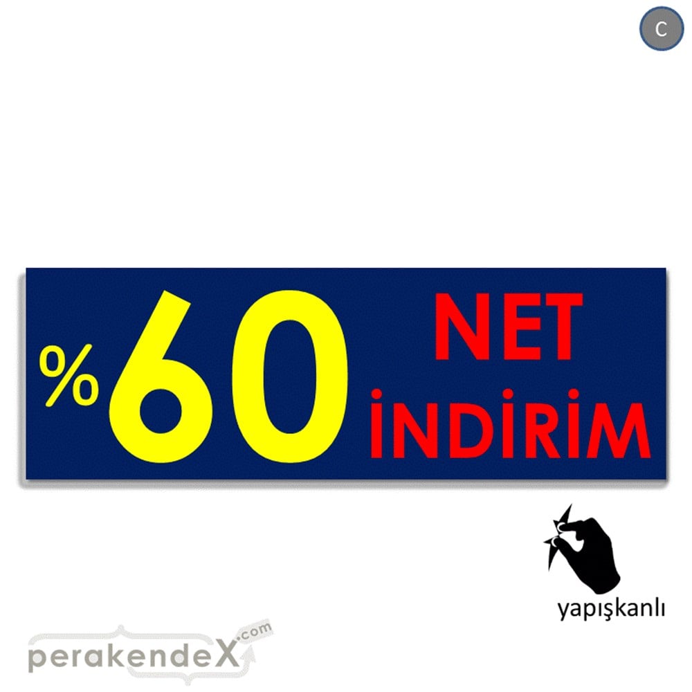 Net İndirim %60 VİTRİN, CAM FOLYO,  VİNİL (BANNER) -dikdörtgen,tek yön baskı