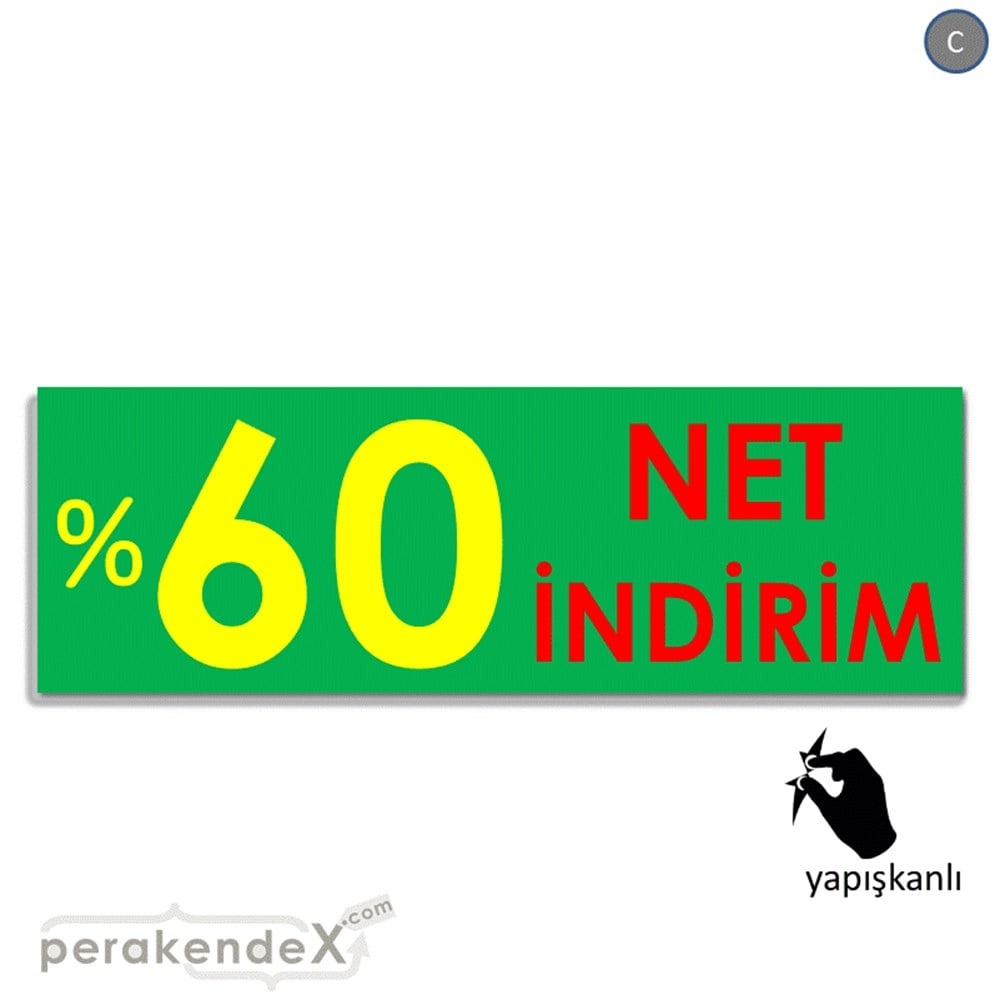 Net İndirim %60 VİTRİN, CAM FOLYO,  VİNİL (BANNER) -dikdörtgen,tek yön baskı