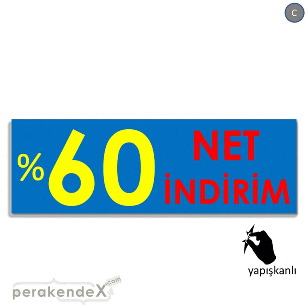 Net İndirim %60 VİTRİN, CAM FOLYO,  VİNİL (BANNER) -dikdörtgen,tek yön baskı