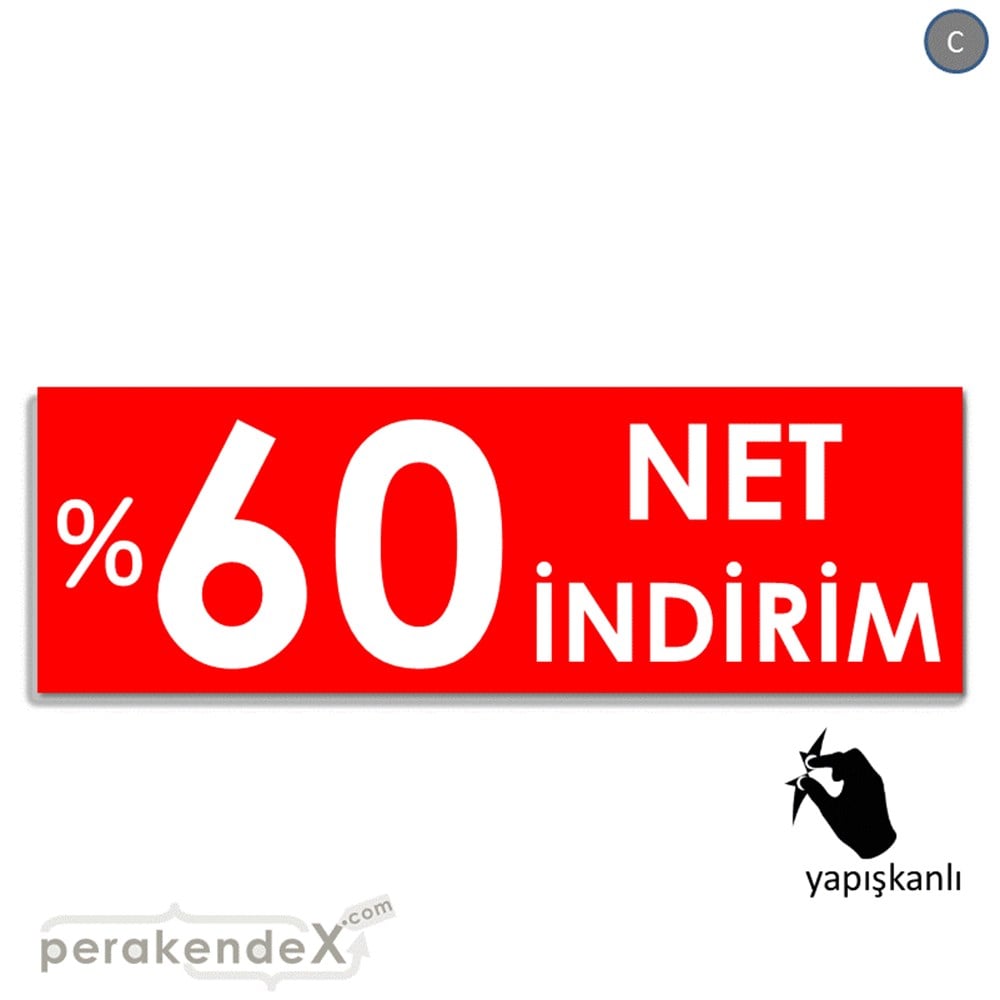 Net İndirim %60 VİTRİN, CAM FOLYO,  VİNİL (BANNER) -dikdörtgen,tek yön baskı