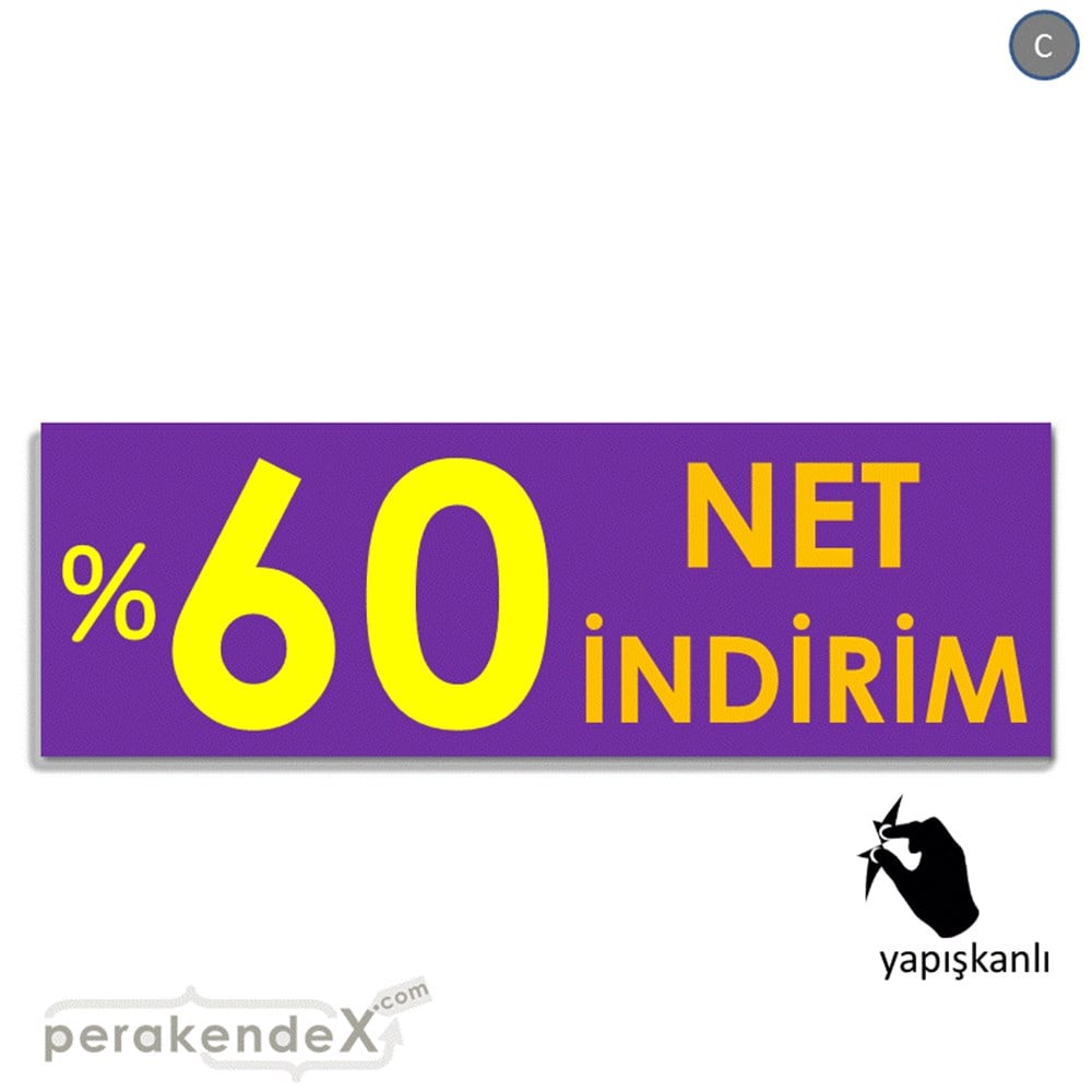 Net İndirim %60 VİTRİN, CAM FOLYO,  VİNİL (BANNER) -dikdörtgen,tek yön baskı