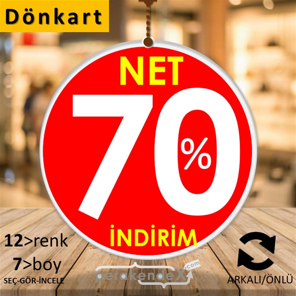 Net İndirim %70 DÖNKART -oval,çift yön baskı