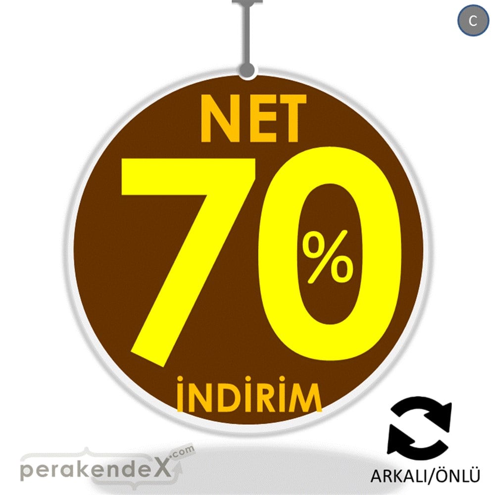 Net İndirim %70 DÖNKART -oval,çift yön baskı