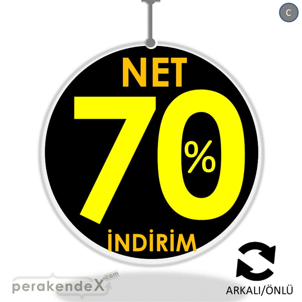 Net İndirim %70 DÖNKART -oval,çift yön baskı
