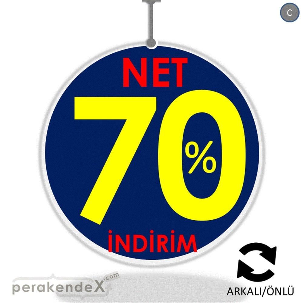 Net İndirim %70 DÖNKART -oval,çift yön baskı