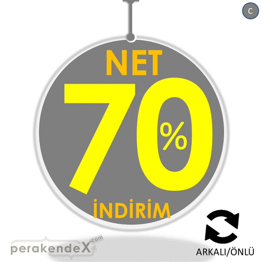 Net İndirim %70 DÖNKART -oval,çift yön baskı