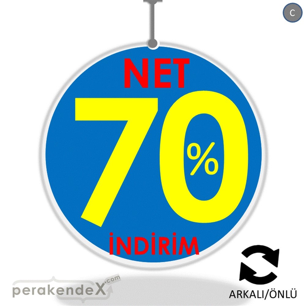 Net İndirim %70 DÖNKART -oval,çift yön baskı