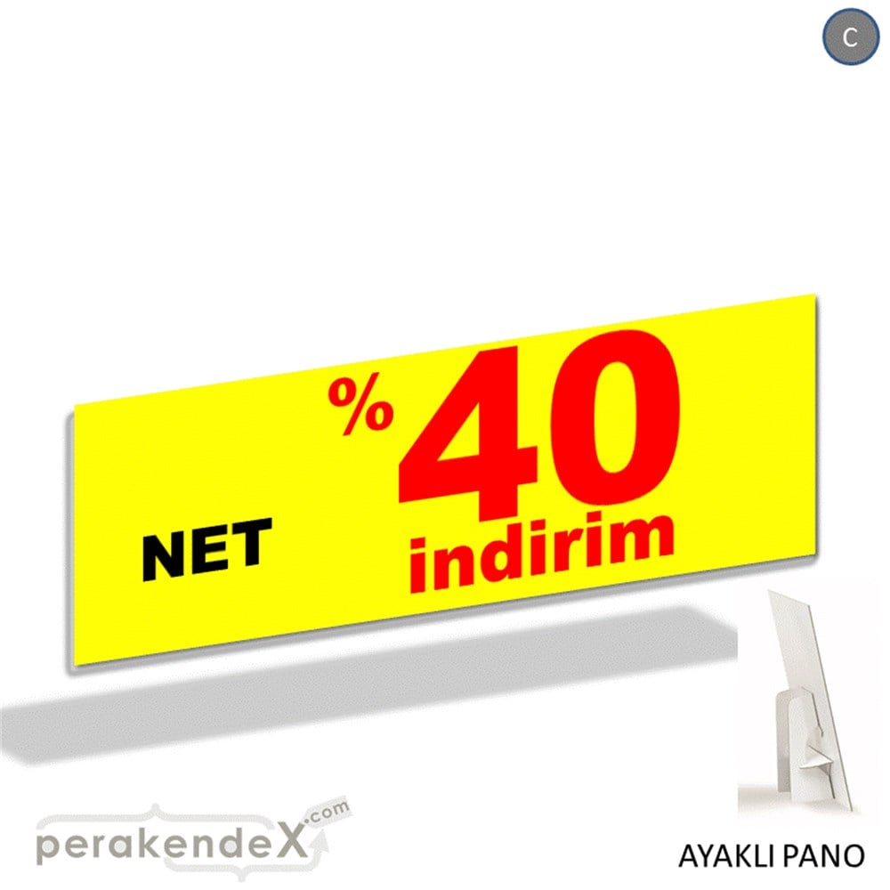 net yüzde 40 indirim AYAKLI REKLAM BANNER -dikdörtgen,tek yön baskı